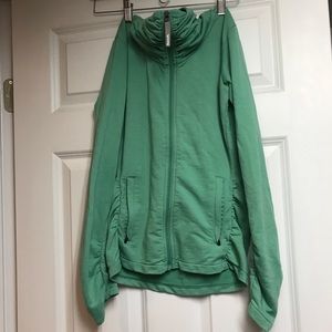 Zip-up cowl neck sweatshirt